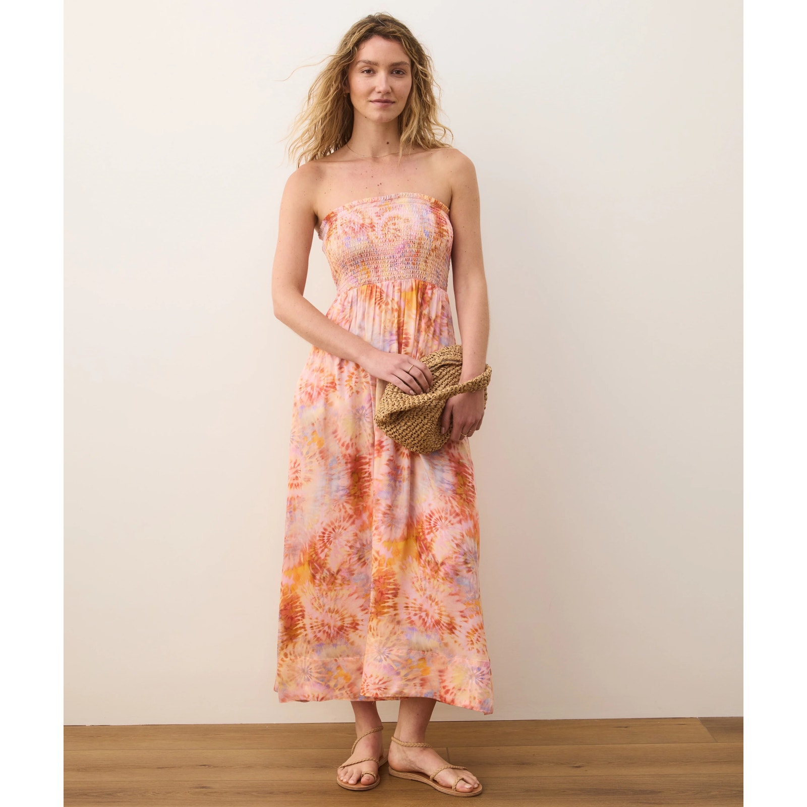 Marine Layer Sutton Strapless Maxi Dress Nwt | Tencel Tie Dye | Size M